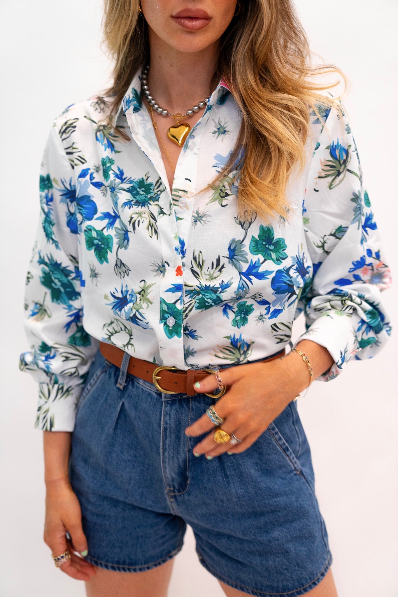 Floral Linen Button Up