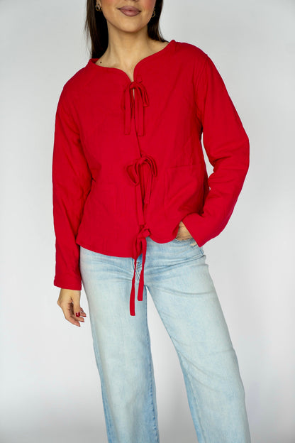 Scarlet Cozy Tie Jacket