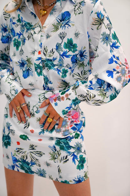 Floral Linen Button Up