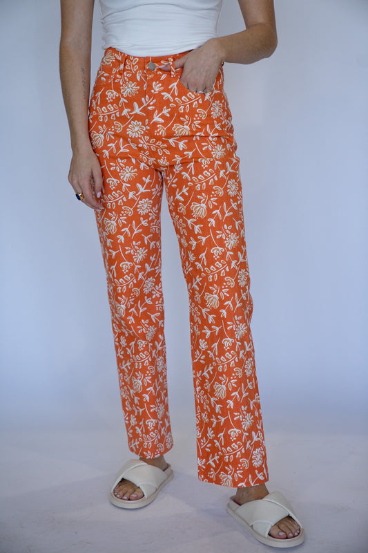 Floral High Waist Pants